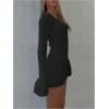 image:imageGORGLITTER Womens Crochet Bikini Cover Up Dress Cut Out Long Sleeve Beach Bathing Suit Swimsuit OutfitsBlack