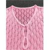image:imageGORGLITTER Womens Crochet Bikini Cover Up Dress Cut Out Long Sleeve Beach Bathing Suit Swimsuit OutfitsPink