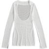 image:imageGORGLITTER Womens Crochet Bikini Cover Up Dresses Long Sleeve Beach Bathing Suit Swimsuit Coverups Dress Summer 2025White