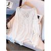 image:imageGORGLITTER Womens Crochet Boho Beach Cover Up Long Sleeve V Neck Sheer Knitted Swimwear Coverups Top