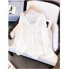 image:imageGORGLITTER Womens Crochet Boho Beach Cover Up Long Sleeve V Neck Sheer Knitted Swimwear Coverups Top