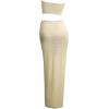 image:imageGORGLITTER Womens Crochet Cover Up Bodycon Maxi Dresses Starfish Strapless Cut Out Beach Cruise Tube Top DressesWhite