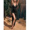 image:imageGORGLITTER Womens Crochet Halter Bathing Suit Coverups Dresses Backless Beach Bikini Swim Suit Cover Up for SwimwearBlack