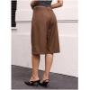 image:imageGORGLITTER Womens Dressy Wide Leg Dress Bermuda Shorts Casual Business Pleated High Waisted Summer Trouser ShortsCoffee Brown