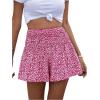 image:imageGORGLITTER Womens Floral Flowy Shorts Wide Leg High Waisted Summer Boho Shorts Pink Medium