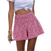 image:imageGORGLITTER Womens Floral Flowy Shorts Wide Leg High Waisted Summer Boho Shorts Pink Medium