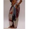 image:imageGORGLITTER Womens Floral Print Boho Swimsuit Cover Up Colorful Mesh Knot Side Wrap Summer Beach SkirtsGrey Multicolor