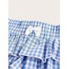 image:imageGORGLITTER Womens Gingham Shorts Bow Cute Y2K Layered High Waisted Ruffle Mini Shorts Micro BoyshortsBlue and White