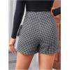 image:imageGORGLITTER Womens Houndstooth Wrap Asymmetrical Skort Skirts Dressy Casual Fall High Waisted Bow Bodycon Mini ShortsBlack