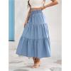 image:imageGORGLITTER Womens Jean Denim Maxi Long Skirts Rodeo Outfits Casual Ruffle Tiered High Waisted Y2k Flowy A Line SkirtsLight Wash