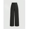 image:imageGORGLITTER Womens Pleated Wide Leg Pants Work Dress Pants Business Casual Slacks Trousers Fall OutfitBlack