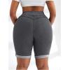 image:imageGORGLITTER Womens Plus Size Jean Shorts Stretchy High Waist Roll Hem Denim Bermuda Shorts Bottoms Dressy CasualDark Grey