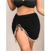image:imageGORGLITTER Womens Plus Size Swimsuit Cover Up Beach Swim Coverup Mini Skirts High Waisted Bathing Suit Bikini Cover UpBlack