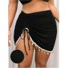 image:imageGORGLITTER Womens Plus Size Swimsuit Cover Up Beach Swim Coverup Mini Skirts High Waisted Bathing Suit Bikini Cover UpBlack