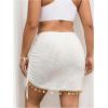image:imageGORGLITTER Womens Plus Size Swimsuit Cover Up Beach Swim Coverup Mini Skirts High Waisted Bathing Suit Bikini Cover UpWhite