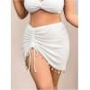 image:imageGORGLITTER Womens Plus Size Swimsuit Cover Up Beach Swim Coverup Mini Skirts High Waisted Bathing Suit Bikini Cover UpWhite