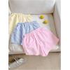image:imageGORGLITTER Womens Summer Striped Boxer Shorts Elastic Waist Y2k Vacation Beach Bottoms Lounge Sleep Pajama Shorts Pack Blue Pink Yellow Medium