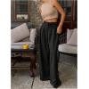 image:imageGORGLITTER Womens Tie Front Wide Leg Dress Pants Pleated Baggy Pants Loose TrousersBlack