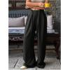 image:imageGORGLITTER Womens Tie Front Wide Leg Dress Pants Pleated Baggy Pants Loose TrousersBlack