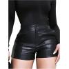 image:imageGORGLITTER Womens Y2k Leather Shorts Sexy Casual High Waist Rave Outfits Club Going Out Outfits PU Goth ShortsBlack