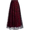 image:imageGORGLITTER Womens Y2k Ren Faire Skirt Boho Mesh Sheer Goth Flowy High Waist Long Church Skirts Going Out OutfitsRed
