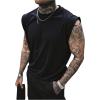 image:imageGORGLITTER Mens Sleeveless Tank Top Y2k Crew Neck Muscle Gym Streetwear Shirt Summer Casual Going Out TopsBlack