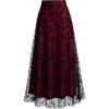 image:imageGORGLITTER Womens Y2k Ren Faire Skirt Boho Mesh Sheer Goth Flowy High Waist Long Church Skirts Going Out OutfitsRed