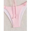 image:imageGORGLITTER Womens 2 Piece Swimsuit Summer Sexy Gingham Checkered Bikini Sets High Waisted Triangle Thong Bathing SuitsPink