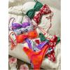 image:imageGORGLITTER Womens 2 Piece Swimsuits Floral Brazilian Bikini Sets High Waisted Cheeky High Cut Bathing Suit SwimwearBlue and White