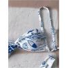 image:imageGORGLITTER Womens 2 Piece Swimsuits Floral Brazilian Bikini Sets High Waisted Cheeky High Cut Bathing Suit SwimwearBlue and White