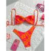 image:imageGORGLITTER Womens 2 Piece Swimsuits Floral Brazilian Bikini Sets High Waisted Cheeky High Cut Bathing Suit SwimwearOrange