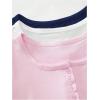 image:imageGORGLITTER Womens 3 Pack Ribbed Knit Textured Henley Shirt Sets V Neck Half Button Scoop Neck Short Sleeve Tee TopsBlack White Pink
