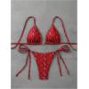 image:imageGORGLITTER Womens Animal Print Halter Triangle Bikini Set Two Piece Swimsuits Tie Side SwimwearRed