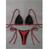 image:imageGORGLITTER Womens Animal Print Halter Triangle Bikini Set Two Piece Swimsuits Tie Side SwimwearRed