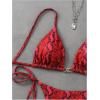 image:imageGORGLITTER Womens Animal Print Halter Triangle Bikini Set Two Piece Swimsuits Tie Side SwimwearRed