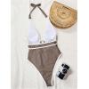 image:imageGORGLITTER Womens Cheetah Deep V Neck Sexy One Piece Bathing Suit Backless High Cut Leopard Monokini SwimsuitsBrown