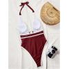 image:imageGORGLITTER Womens Cheetah Deep V Neck Sexy One Piece Bathing Suit Backless High Cut Leopard Monokini SwimsuitsBurgundy