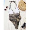 image:imageGORGLITTER Womens Cheetah Deep V Neck Sexy One Piece Bathing Suit Backless High Cut Leopard Monokini SwimsuitsMulticolor