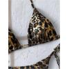image:imageGORGLITTER Womens Cheetah Leopard Print Triangle Halter Bikini Sets High Waisted Thong Swimsuits Summer Bathing SuitBrown Leopard