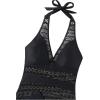 image:imageGORGLITTER Womens Crochet Halter Tankini Swimsuits Summer Bow Lace High Waisted Bathing Suit Beach Swim Wear 2025Black