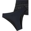 image:imageGORGLITTER Womens Crochet Halter Tankini Swimsuits Summer Bow Lace High Waisted Bathing Suit Beach Swim Wear 2025Black