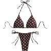 image:imageGORGLITTER Womens Cute Bikini Set Halter Triangle Top High Cut Thong Polka Dots Cheeky 2026 Swimsuits Bathing SuitsCoffee Brown