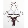image:imageGORGLITTER Womens Cute Bikini Set Halter Triangle Top High Cut Thong Polka Dots Cheeky 2026 Swimsuits Bathing SuitsCoffee Brown