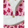 image:imageGORGLITTER Womens Floral Bikini Sets Cheeky High Cut Thong Summer Beach Vacation 2026 Swimsuits Bathing SuitPink