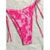 image:imageGORGLITTER Womens Floral Bow String Bikini Set Triangle Halter Swimsuit High Cut Summer Bathing Suit Swimwear 2025Pink