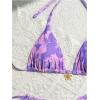 image:imageGORGLITTER Womens Floral Bow String Bikini Set Triangle Halter Swimsuit High Cut Summer Bathing Suit Swimwear 2025Purple