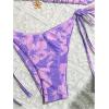image:imageGORGLITTER Womens Floral Bow String Bikini Set Triangle Halter Swimsuit High Cut Summer Bathing Suit Swimwear 2025Purple
