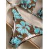 image:imageGORGLITTER Womens Floral Y2k Bikini Sets High Cut Thong Halter Triangle Cute Swimsuits 2 Piece Summer Bathing SuitsBlue and Brown