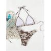image:imageGORGLITTER Womens Floral Y2k Bikini Sets High Cut Thong Halter Triangle Cute Swimsuits 2 Piece Summer Bathing SuitsBrown