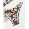 image:imageGORGLITTER Womens Floral Y2k Bikini Sets High Cut Thong Halter Triangle Cute Swimsuits 2 Piece Summer Bathing SuitsBrown